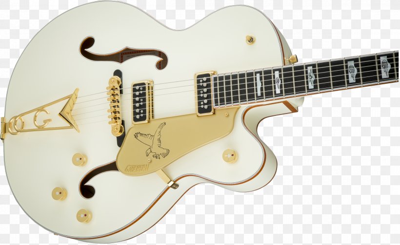 Electric Guitar Acoustic Guitar Gretsch White Falcon Gretsch G6136T Electromatic, PNG, 2400x1474px, Watercolor, Cartoon, Flower, Frame, Heart Download Free