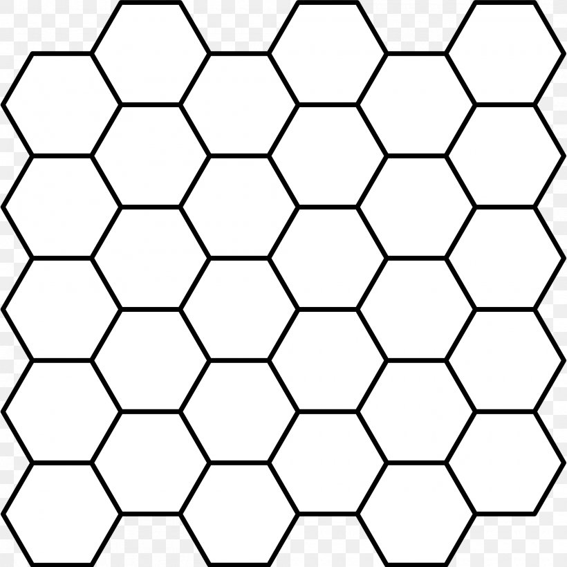Hexagonal Tiling Tile Polygon Tessellation, PNG, 2000x2000px, Hexagon, Area, Black, Black And White, Buckminsterfullerene Download Free