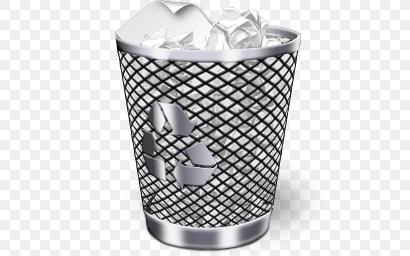 Icon Recycling Bin Trash Waste Container, PNG, 512x512px, Trash, Black And White, Data Recovery, Glass, Material Download Free