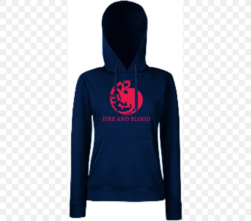 T-shirt Hoodie Bluza Fire And Blood Blue, PNG, 750x720px, Tshirt, Blue, Bluza, Brand, Cobalt Blue Download Free