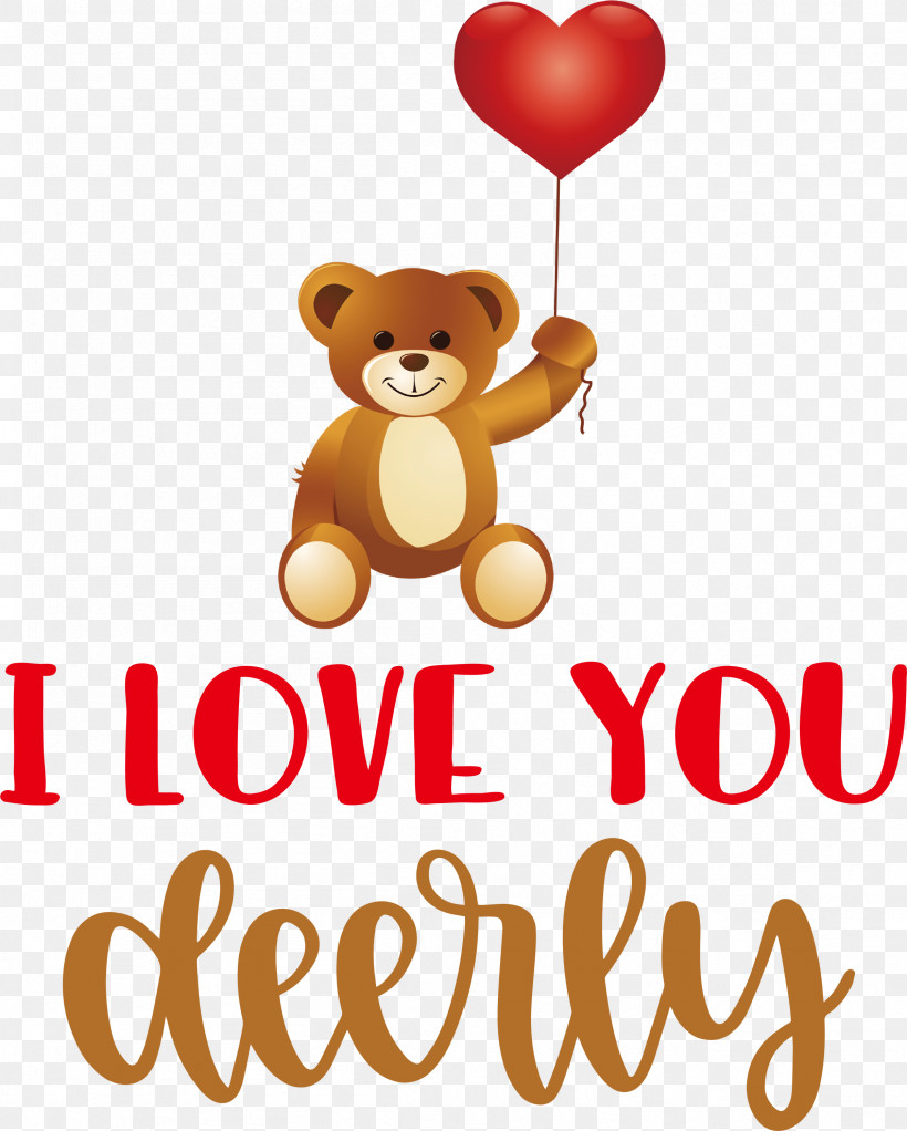 I Love You Deerly Valentines Day Quotes Valentines Day Message, PNG, 2407x3000px, Logo, Balloon, Bears, Cartoon, Flower Download Free