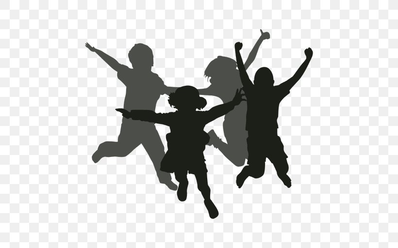 Silhouette Child, PNG, 512x512px, Silhouette, Black And White, Child, Dance, Drawing Download Free