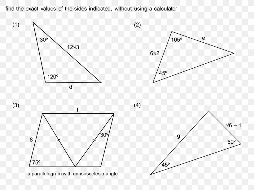 Triangle Mathematics Parallelogram Area, PNG, 1500x1125px, Triangle, Area, Arithmetic, Black And White, Diagram Download Free