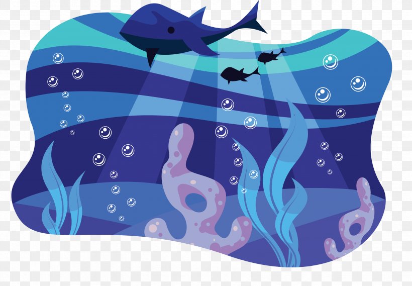 Deep Sea Ocean Euclidean Vector, PNG, 3327x2311px, Sea, Blue, Color, Deep Sea, Marine Mammal Download Free