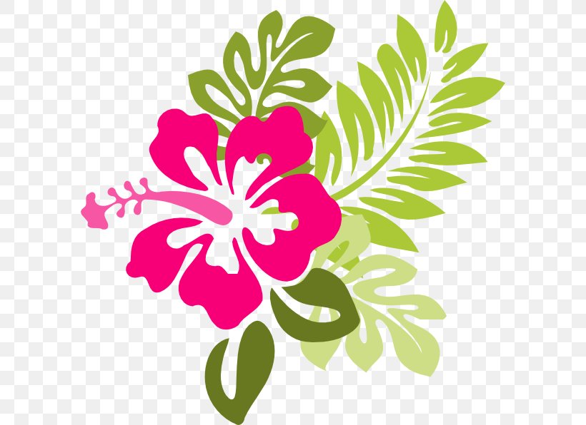 Hawaiian Flower Clip Art, PNG, 594x596px, Hawaii, Artwork, Cut Flowers, Drawing, Flora Download Free