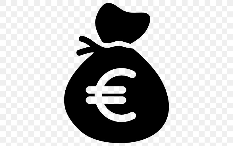 Euro Sign Money Bag Euro Coins, PNG, 512x512px, Euro, Bank, Black And White, Brand, Coin Download Free