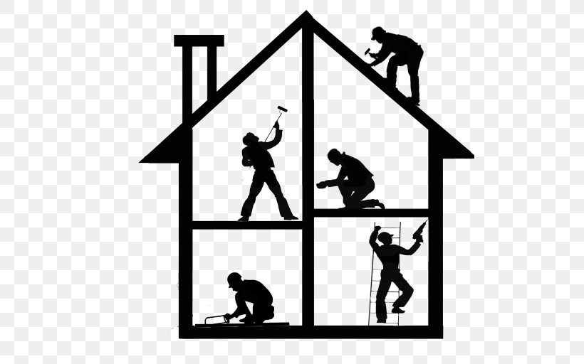 Home Repair Home Improvement Victory Builders Inc House, PNG, 512x512px, Home Repair, Apartment, Area, Artwork, Black And White Download Free