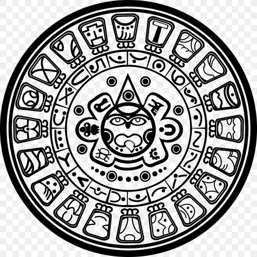 Maya Civilization Mesoamerican Pyramids Mayan Calendar Clip Art, PNG, 1280x1280px, Maya Civilization, Area, Art, Aztec Calendar, Black And White Download Free