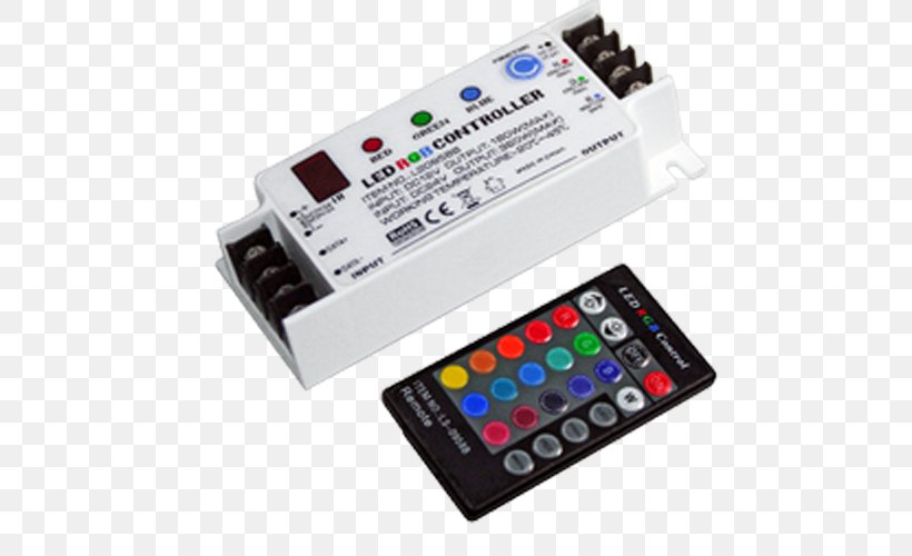 Remote Controls Electronics Electronic Component RGB Color Model Light-emitting Diode, PNG, 500x500px, Remote Controls, Controller, Electronic Component, Electronic Device, Electronics Download Free