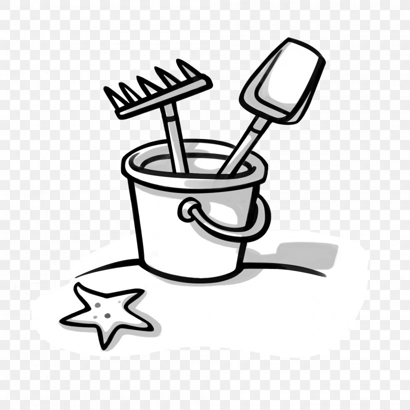 Clip Art Drawing Beach Bucket Sand, PNG, 2000x2000px, Drawing, Artwork, Bathroom Accessory, Beach, Black And White Download Free