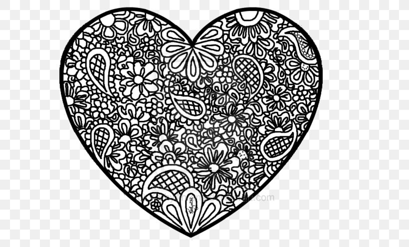 Coloring Book Colouring Pages Zentangle Abstract Heart, PNG, 600x495px, Watercolor, Cartoon, Flower, Frame, Heart Download Free