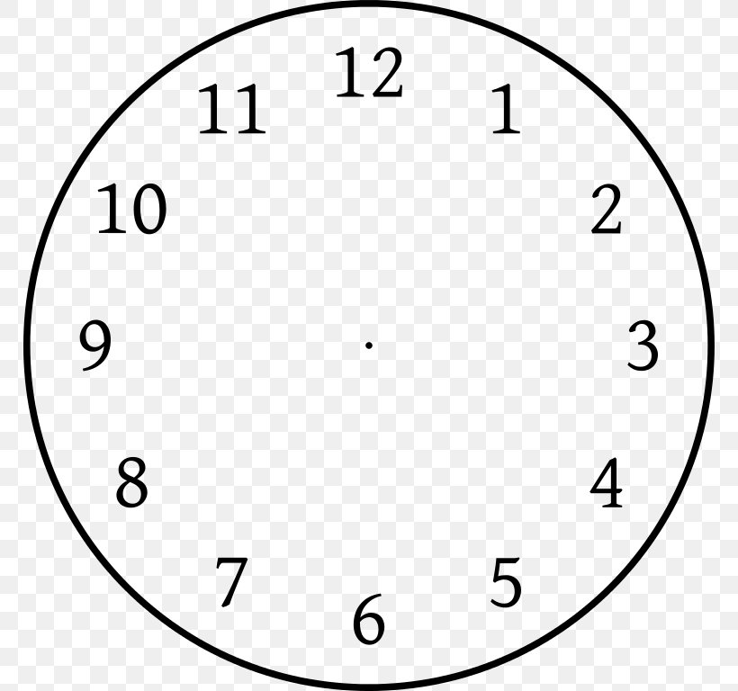 Clock Position Clock Face Digital Clock Clip Art, PNG, 768x768px, 12hour Clock, Clock, Area, Black And White, Clock Face Download Free