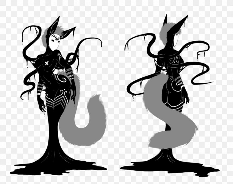 DeviantArt Kitsune Foxytail Cat, PNG, 1006x794px, Art, Artist, Black, Black And White, Cat Download Free