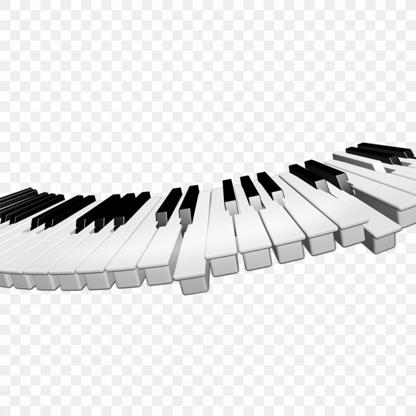 Digital Piano Musical Keyboard Black And White Musical Instrument, PNG, 1000x1000px, Watercolor, Cartoon, Flower, Frame, Heart Download Free