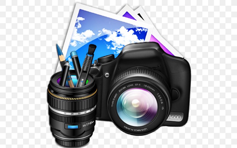 Digital SLR Fisheye Lens Image Editing Camera Lens Photography, PNG, 512x512px, Digital Slr, Android, Camera, Camera Accessory, Camera Lens Download Free