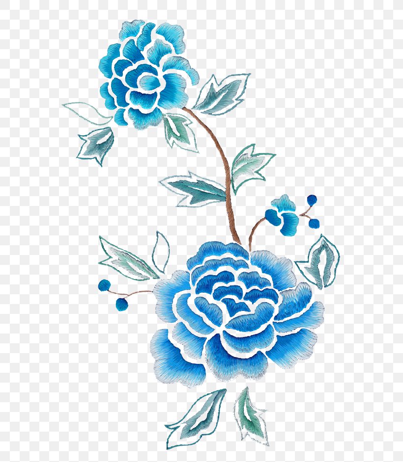 Embroidery Pattern, PNG, 636x942px, Embroidery, Aqua, Blue, Crossstitch, Cut Flowers Download Free