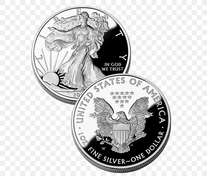 United States Mint American Silver Eagle Silver Coin, PNG, 700x700px, United States, American Gold Eagle, American Silver Eagle, Black And White, Bullion Download Free