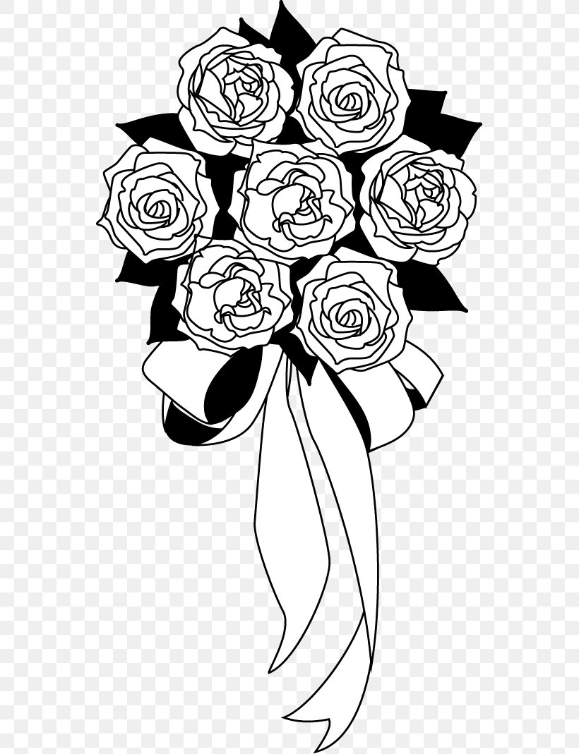 Floral Design Nosegay Black And White Clip Art, PNG, 547x1069px, Floral Design, Art, Artwork, Black, Black And White Download Free