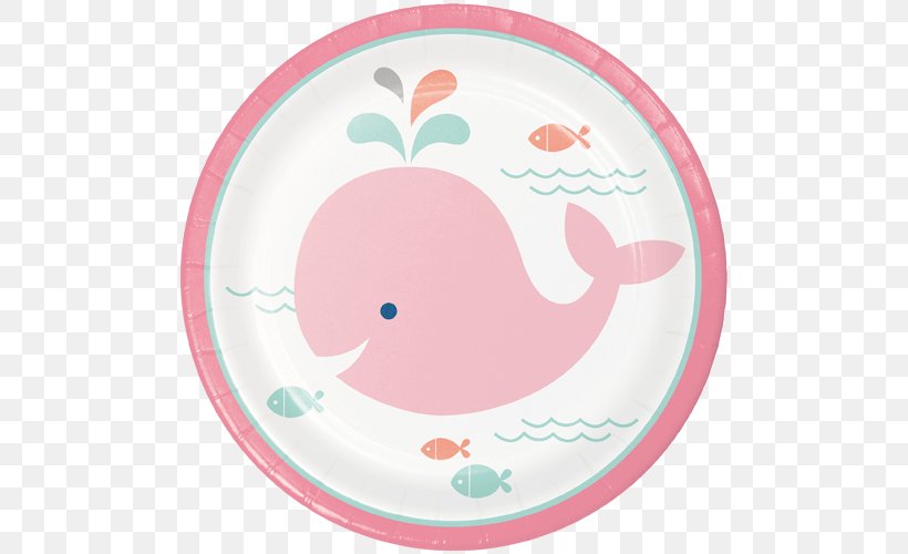 Plate Party Paper Baby Shower Birthday, PNG, 500x500px, Plate, Baby Shower, Birthday, Cetacea, Child Download Free