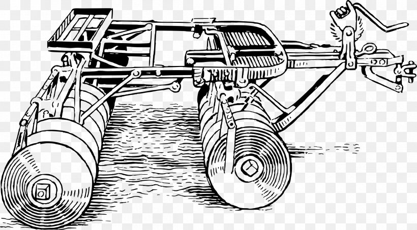 Disc Harrow Drawing Line Art Clip Art, PNG, 2400x1328px, Disc Harrow, Agricultural Machinery, Agriculture, Artwork, Auto Part Download Free