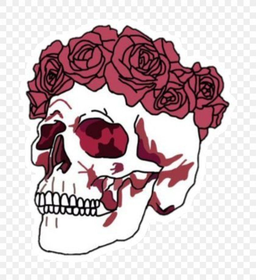 Skull Clip Art Image Flower Skeleton, PNG, 1024x1122px, Skull, Art, Bone, Cut Flowers, Drawing Download Free
