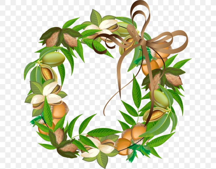 Wreath Nut Clip Art, PNG, 639x643px, Wreath, Autumn, Branch, Christmas, Decor Download Free