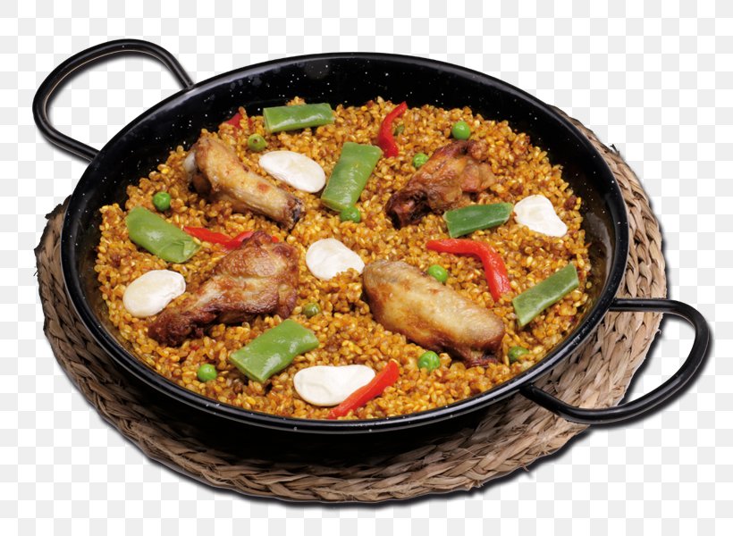 Paella Arroz Con Pollo Vegetarian Cuisine Spanish Cuisine European Cuisine, PNG, 800x600px, Paella, Arroz Con Pollo, Chicken, Couscous, Cuisine Download Free