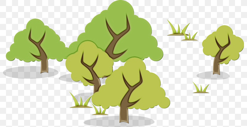 Cartoon Animation Silhouette Green Drawing, PNG, 800x424px, Watercolor, Animation, Arbor Day, Branch, Cartoon Download Free