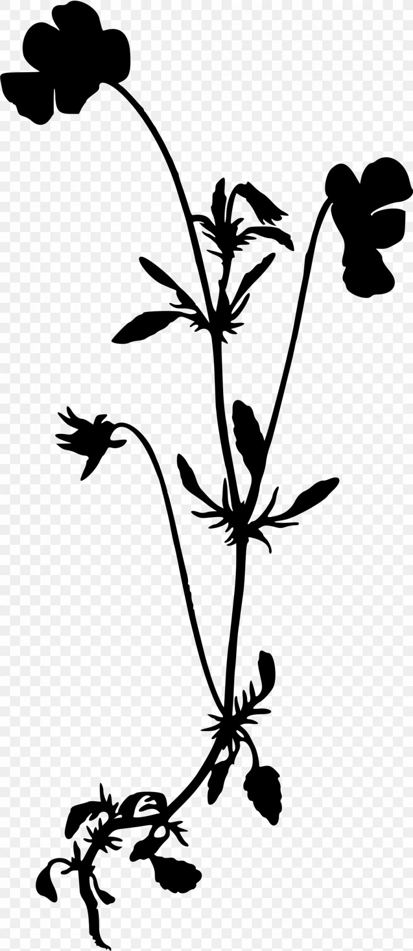 Wildflower Drawing Silhouette Clip Art, PNG, 1044x2400px, Wildflower, Artwork, Black And White, Branch, Deviantart Download Free