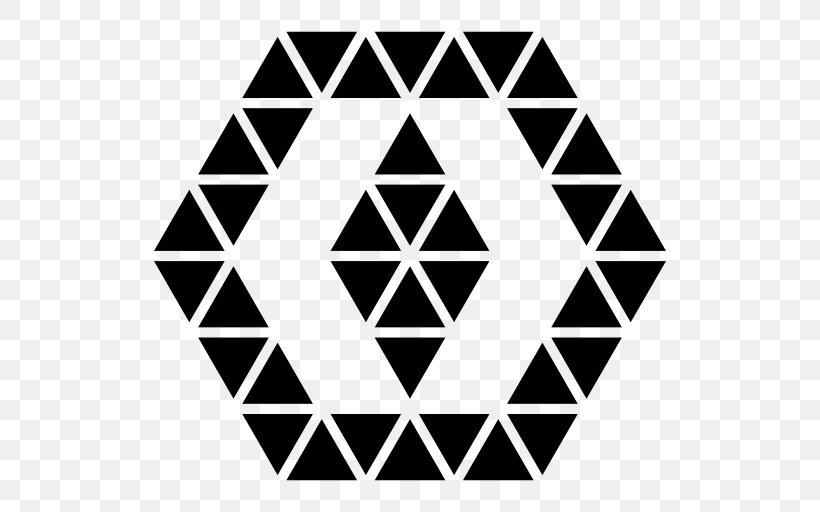 Triangle Shape Hexagon Geometry, PNG, 512x512px, Triangle, Area, Black, Black And White, Geometry Download Free