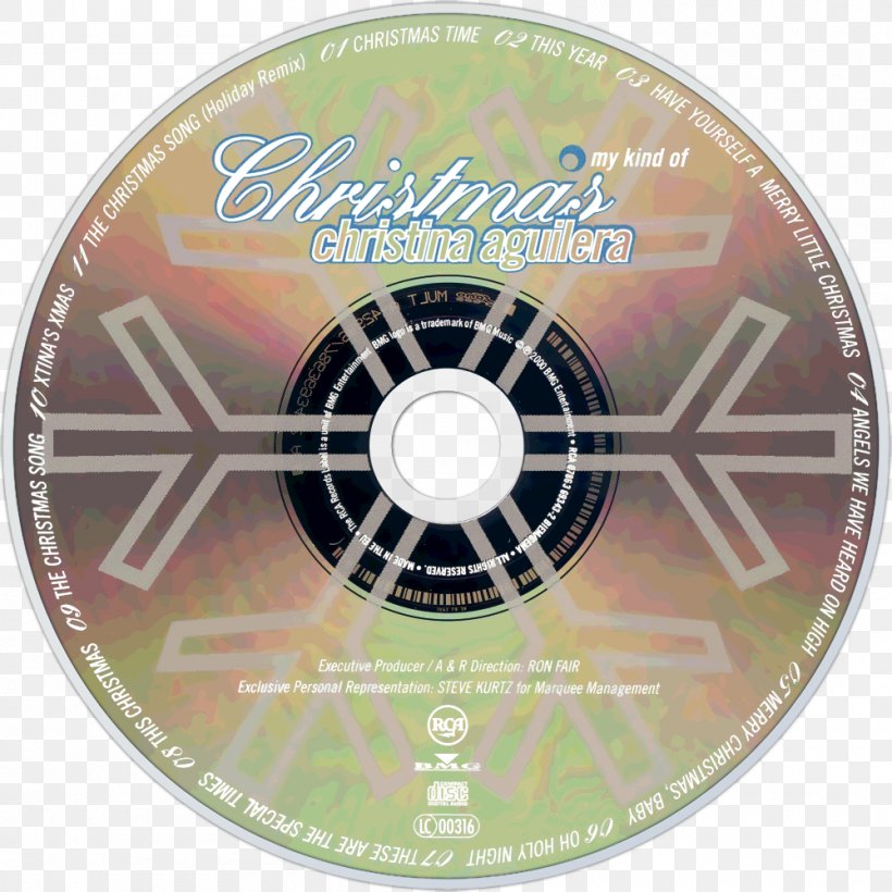 Compact Disc My Kind Of Christmas Bionic Just Be Free Christina Aguilera, PNG, 1000x1000px, Watercolor, Cartoon, Flower, Frame, Heart Download Free