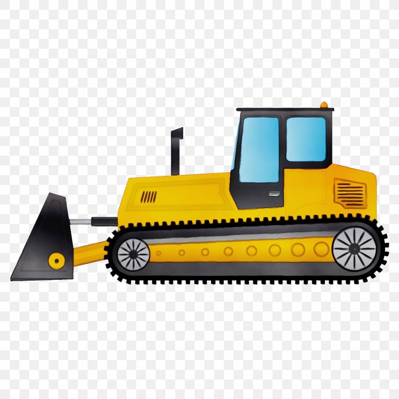 Watercolor Cartoon, PNG, 1024x1024px, Watercolor, Backhoe, Bulldozer, Cartoon, Construction Download Free