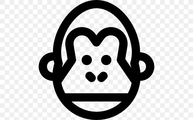 Ape Primate Clip Art, PNG, 512x512px, Ape, Animal, Black And White, Face, Line Art Download Free