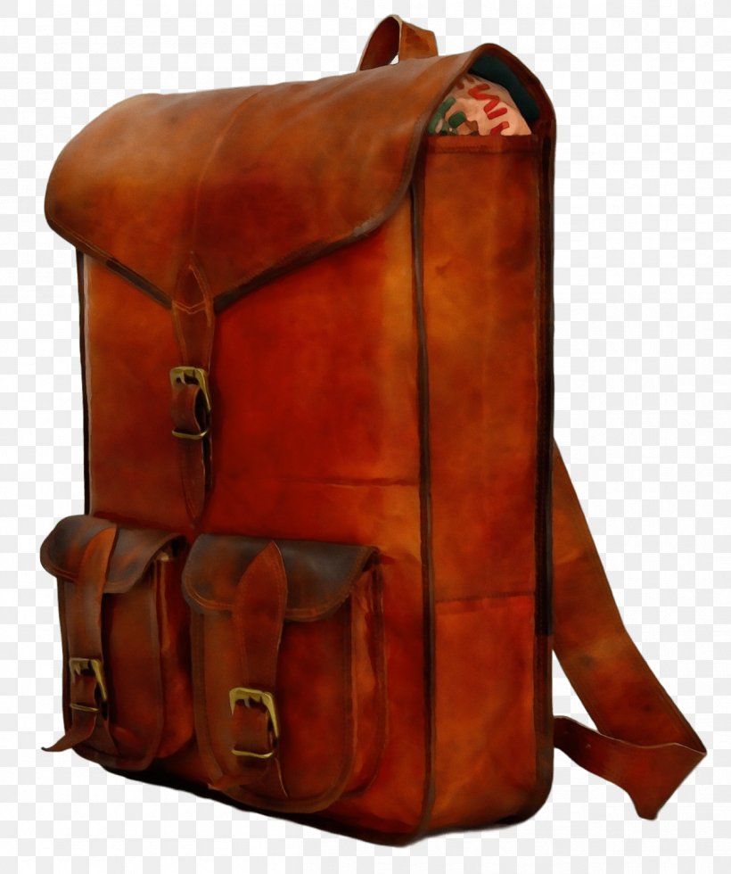 Bag Brown Leather Luggage And Bags Backpack, PNG, 1255x1500px, Watercolor, Backpack, Bag, Baggage, Brown Download Free
