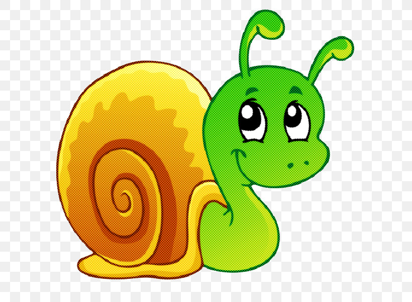 Cartoon Green Yellow Snail Snails And Slugs, PNG, 600x600px, Cartoon, Green, Snail, Snails And Slugs, Yellow Download Free