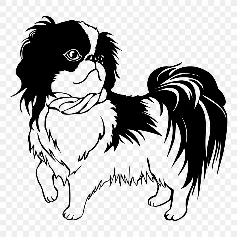 Shih Tzu Japanese Chin Shiba Inu Puppy Line Art, PNG, 2000x2000px, Shih Tzu, Art, Beak, Black, Black And White Download Free