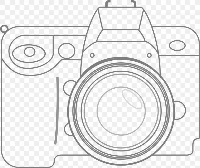 Single-lens Reflex Camera Photography Drawing Clip Art, PNG, 2096x1765px, Singlelens Reflex Camera, Area, Artwork, Auto Part, Black And White Download Free