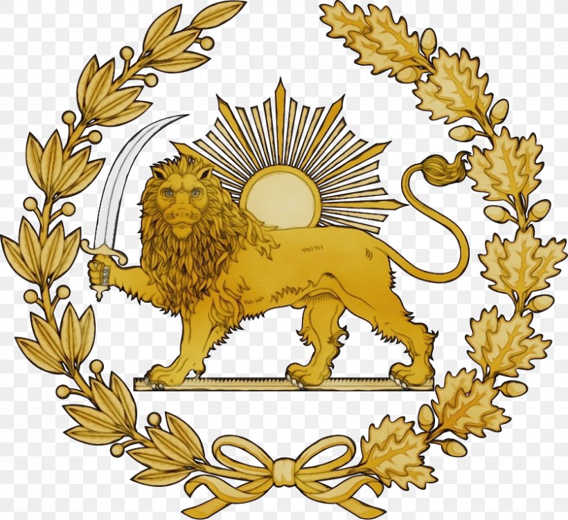 Lion Symbol Yellow Emblem Crest, PNG, 837x768px, Watercolor, Crest, Emblem, Lion, Paint Download Free