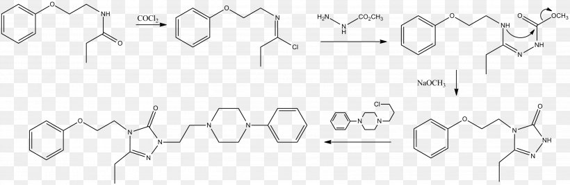 Nefazodone Trazodone Pharmaceutical Drug Organic Chemistry, PNG, 3639x1185px, Nefazodone, Antidepressant, Area, Biosynthesis, Black Download Free