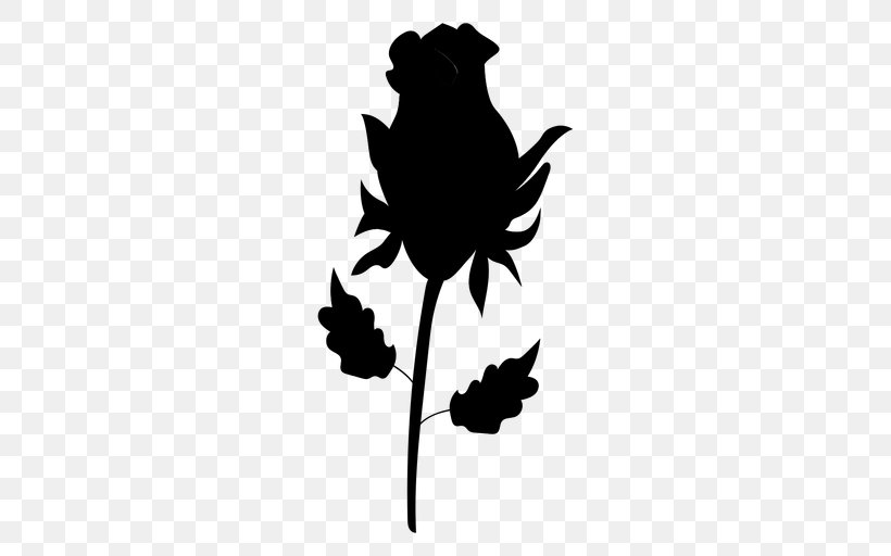 Flower Plant Stem Leaf Clip Art Silhouette, PNG, 512x512px, Flower, Black M, Blackandwhite, Branching, Flowering Plant Download Free