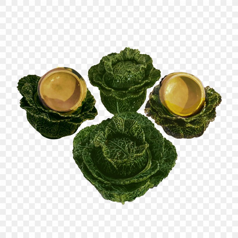 Green Cabbage Ceramic High Sided Salad Bowl