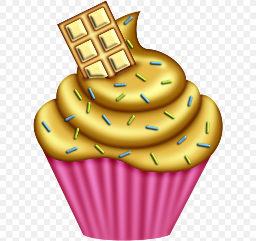 Cupcake Baking Cup Yellow Icing Food, PNG, 610x771px, Cupcake, Baked Goods, Baking Cup, Cake, Dessert Download Free