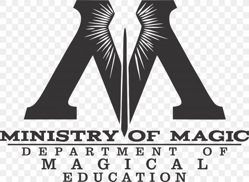 Ministry Of Magic Logo Harry Potter (Literary Series) Hogwarts School Of Witchcraft And Wizardry, PNG, 3694x2699px, Ministry Of Magic, Black, Black And White, Brand, Education Download Free