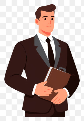 Serious Businessman With Briefcase PNG