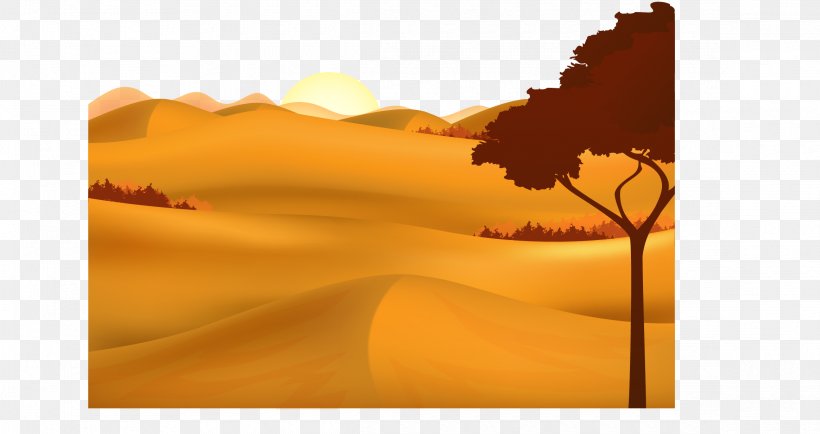 Desert Natural Landscape Euclidean Vector, PNG, 2330x1235px, Desert, Aeolian Landform, Erg, Heat, Landscape Download Free