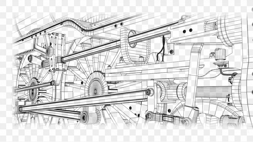 Engineering Line Art Sketch, PNG, 1204x677px, Engineering, Area, Artwork, Black And White, Computer Hardware Download Free