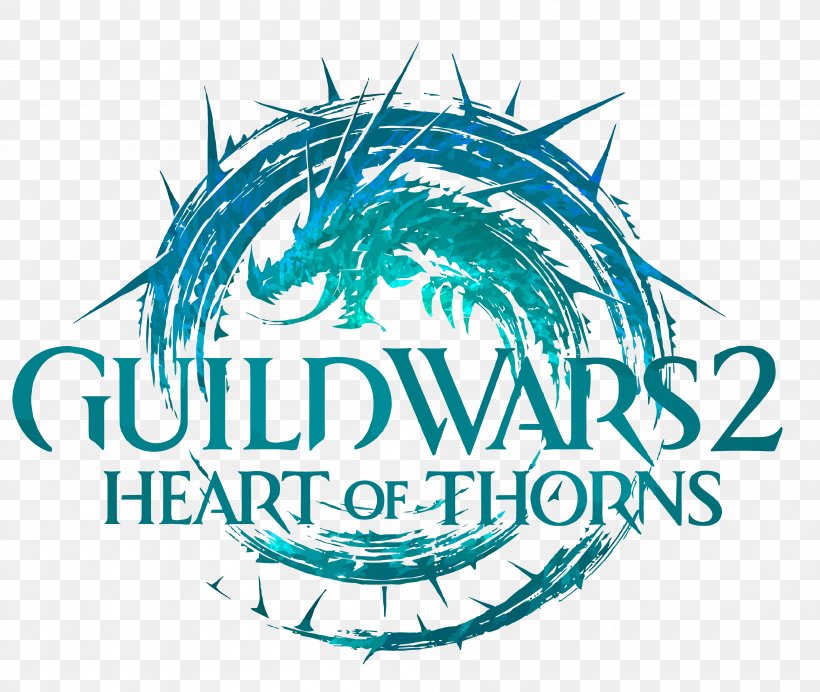 Guild Wars 2: Heart Of Thorns NCsoft Role-playing Game Logo Illustration, PNG, 4000x3378px, Guild Wars 2 Heart Of Thorns, Aqua, Artwork, Blue, Brand Download Free