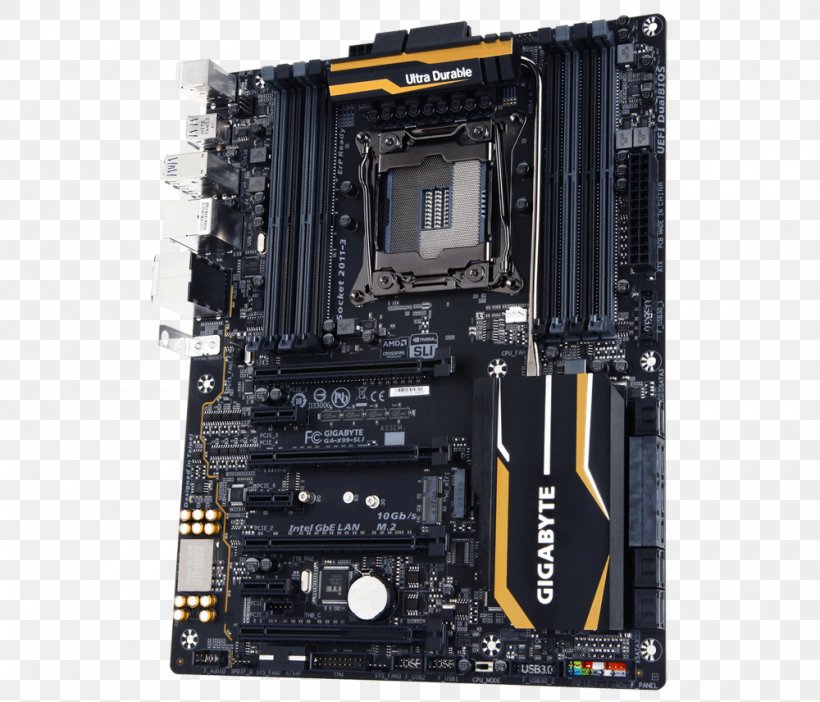 Motherboard Scalable Link Interface LGA 2011 Intel X99 Gigabyte Technology, PNG, 1000x857px, Motherboard, Atx, Central Processing Unit, Computer, Computer Accessory Download Free