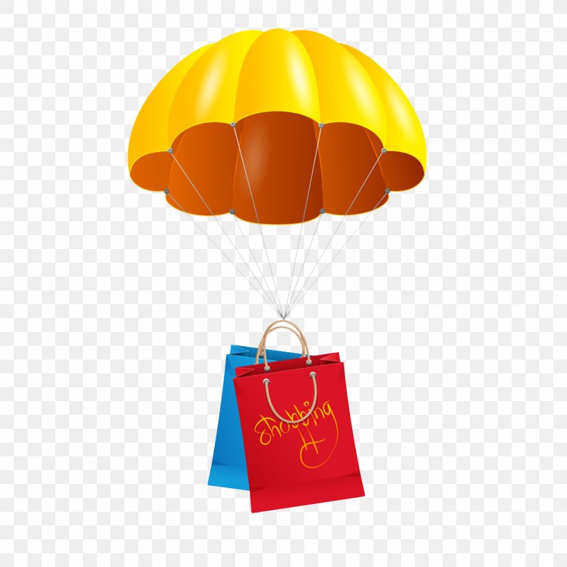 Parachute Free Clip Art, PNG, 1000x1000px, Parachute Free, Box, Gift, Image Resolution, Orange Download Free