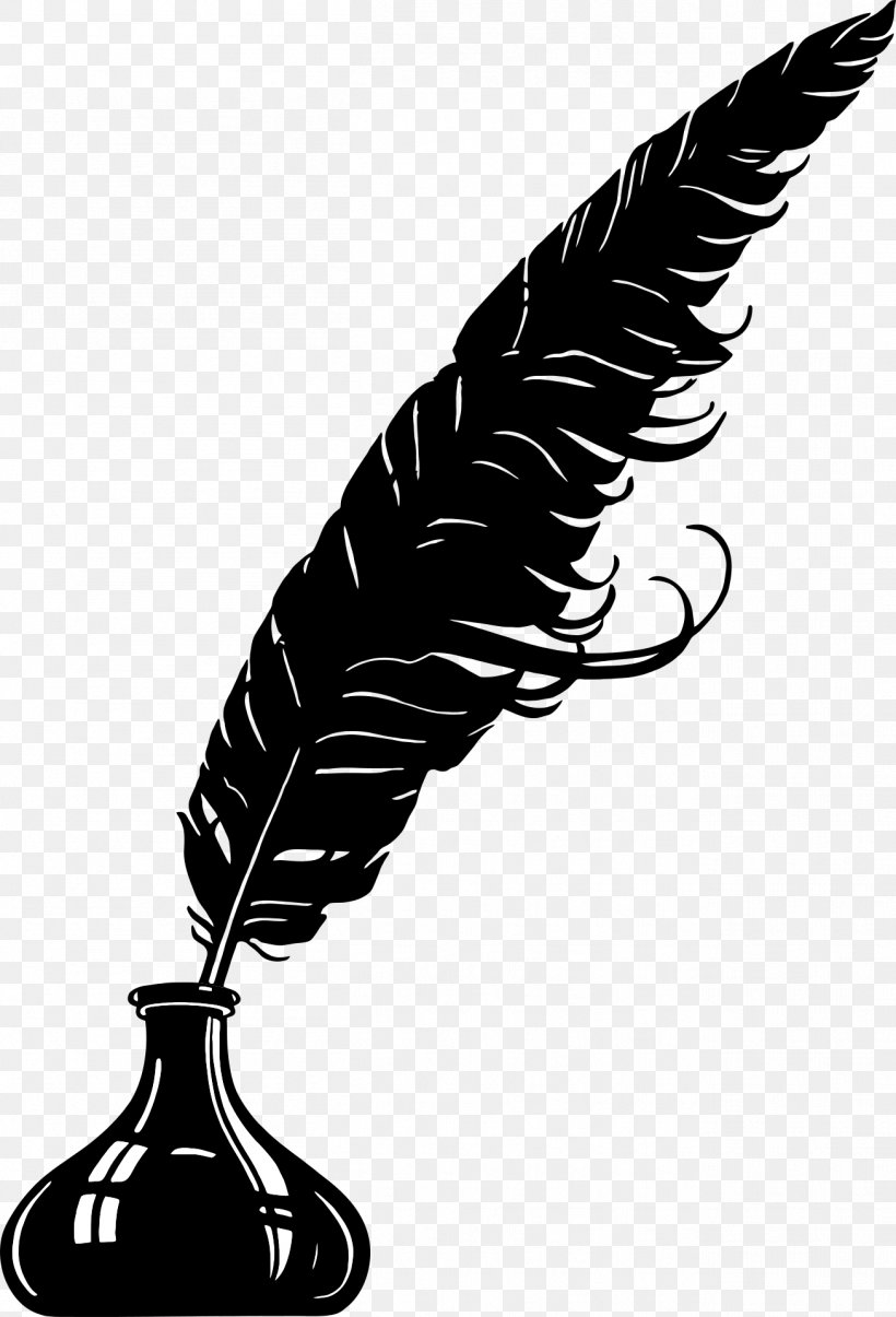 Quill Inkwell Pen Paper Clip Art, PNG, 1306x1920px, Quill, Beak, Bird, Black And White, Drawing Download Free